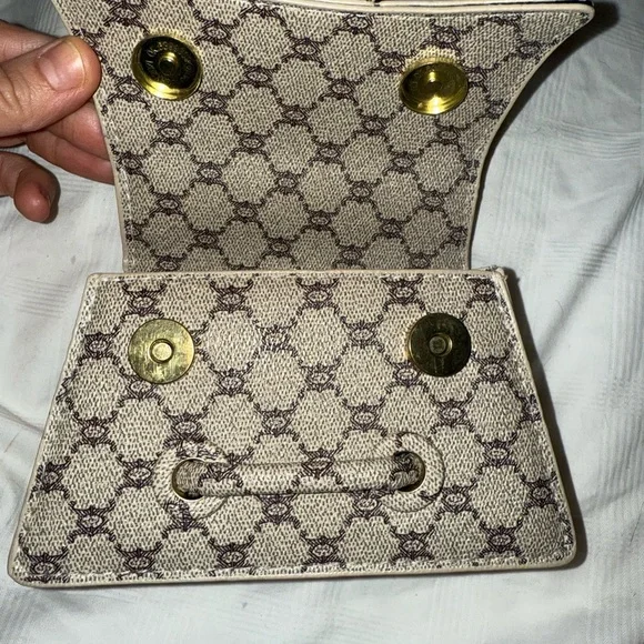Designer Logo gg Beige brown Patterned mini handbag looks like gucci BRAND NEW - Picture 9 of 13